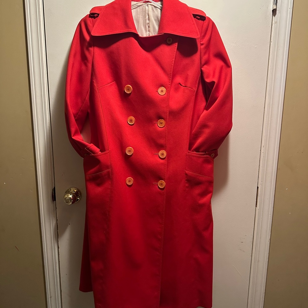 Vintage 60s London Fog Red Maincoat Trench – Imaginit Fabric, Size M